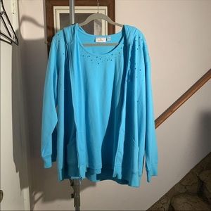 Jacket and shirt with rhinestones